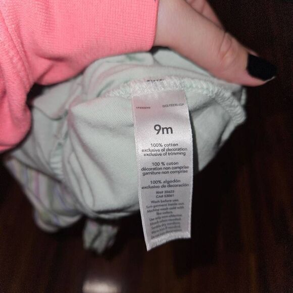 5 For $25 Carter's Pastel Striped Dress With Flutter Sleeves Baby Size 9 M - Picture 3 of 5